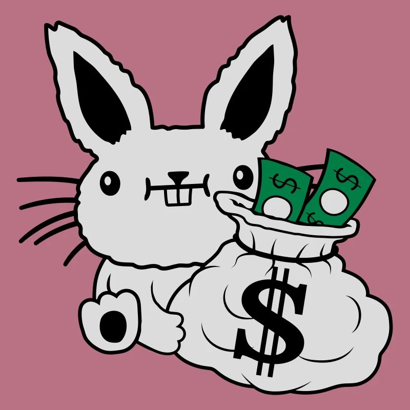 Reicher Geldsack Osterhase Geldscheine