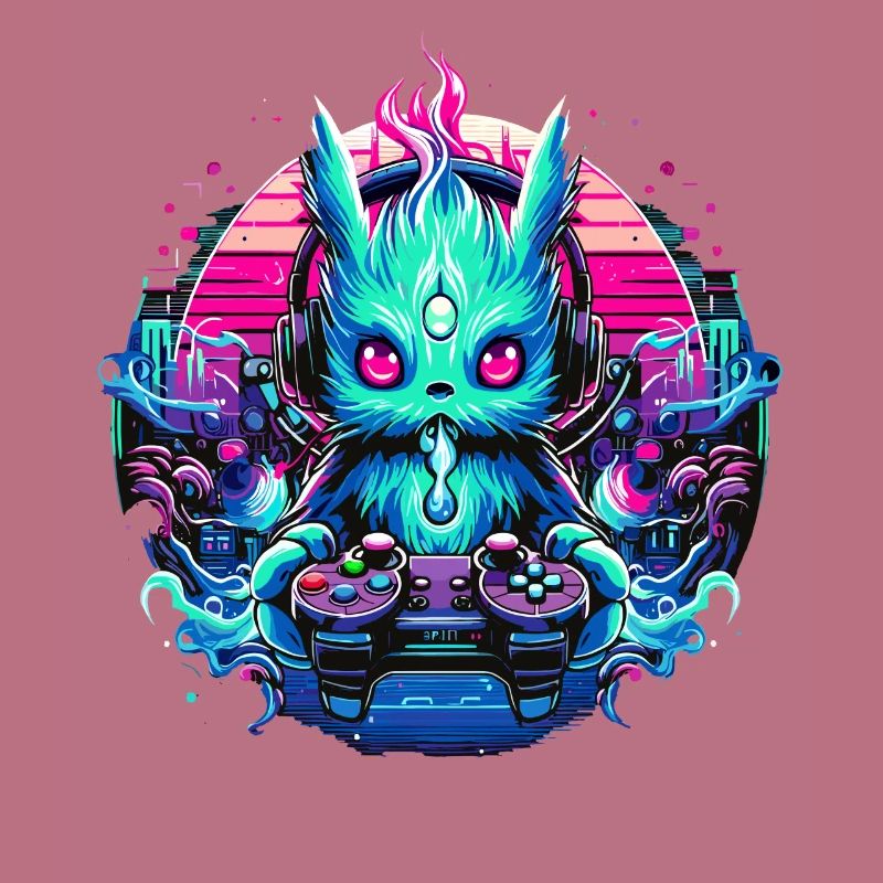 Synthwave Zocker Gaming Alien