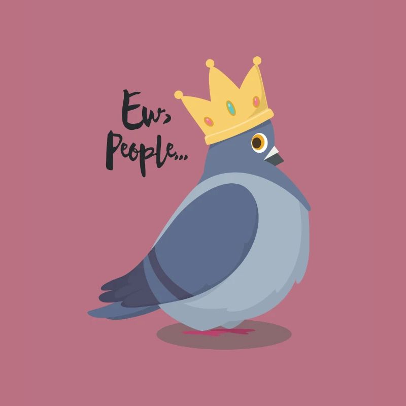 Une colombe effrontée en disant "Ew, les gens ..." Bird Nerd