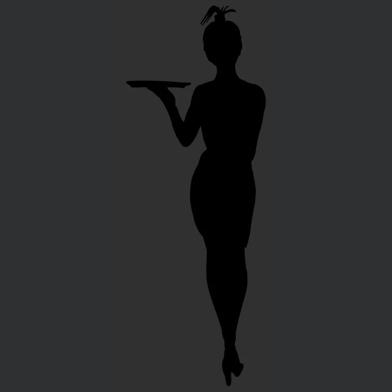 Serveuse difficile avec figurine d’ombre de plateau
