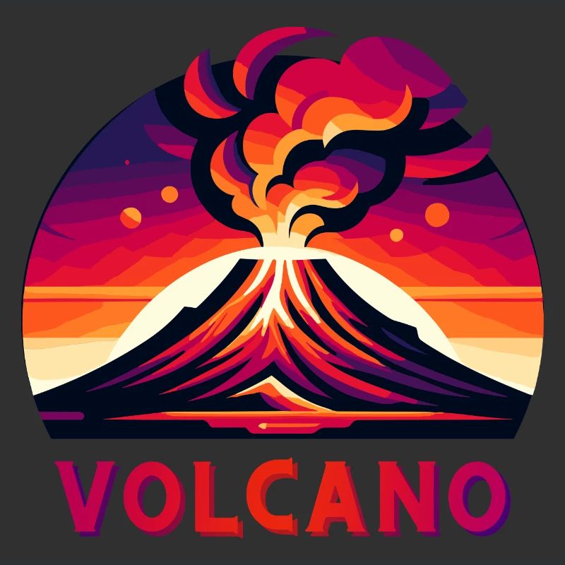 Lebendige Eruption Vulkan Illustration