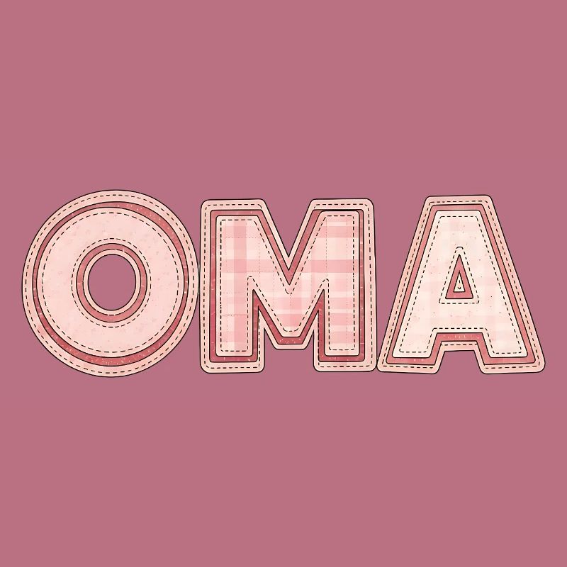 Oma Retro Schriftzug Geschenk Idee Patchwork