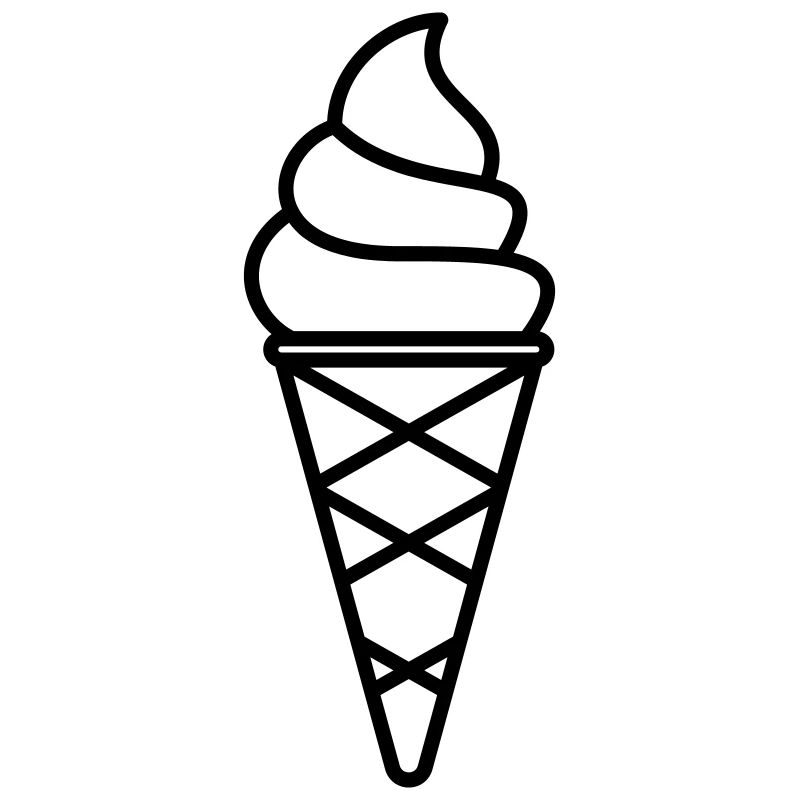 Soft Eis mit Waffel als Kontur Farbe anpassbar