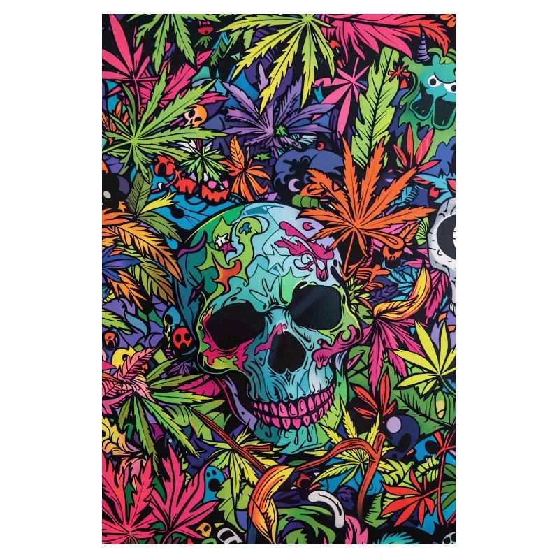 Psychedelischer Schädel im Dschungel