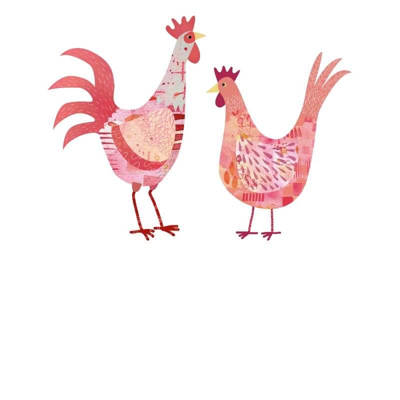 Art de la ferme de poulets de poule et de coq