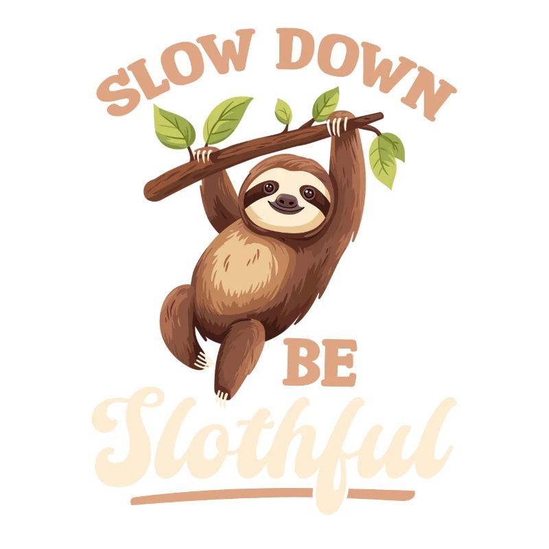 Funny Lazy Sloth Slow Down, Be Slothful