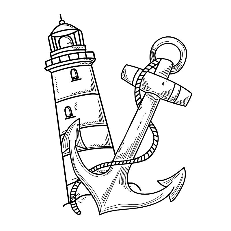 Leuchtturm Anker Maritim