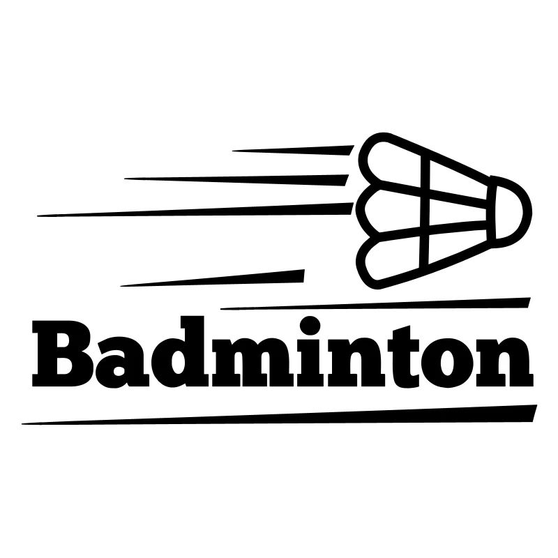 Badmintontext mit überfliegendem Shuttle