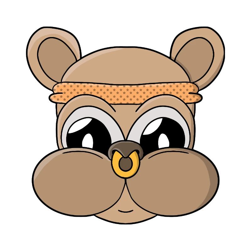 Cute bear with piercing