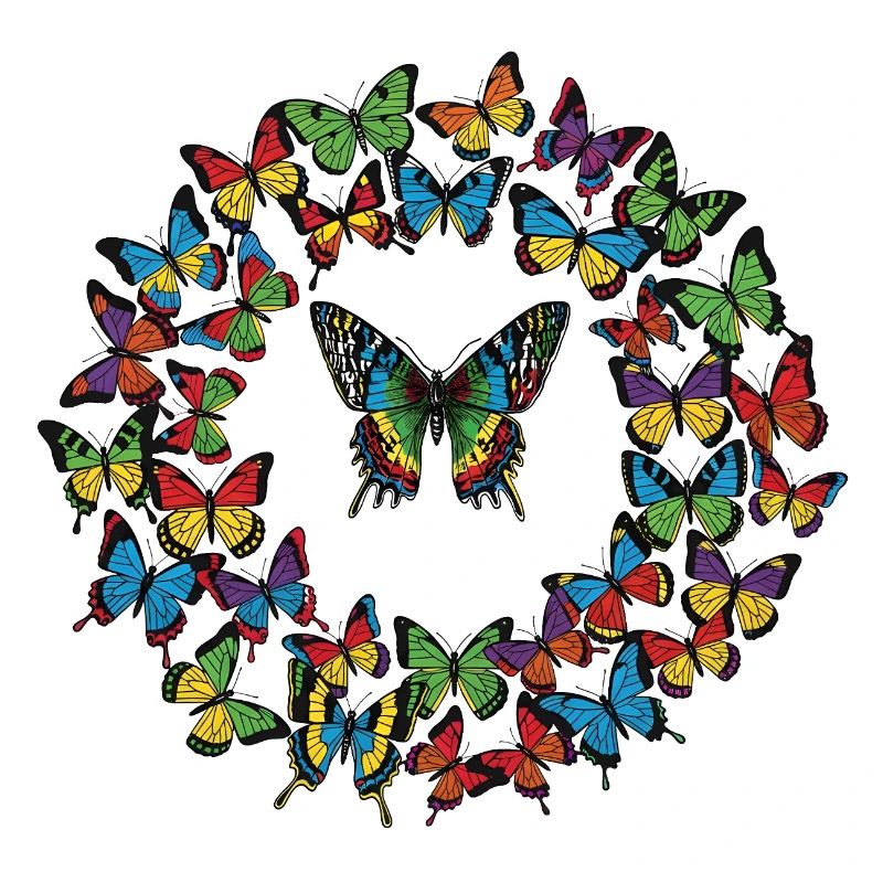 Rainbow Butterfly Circle
