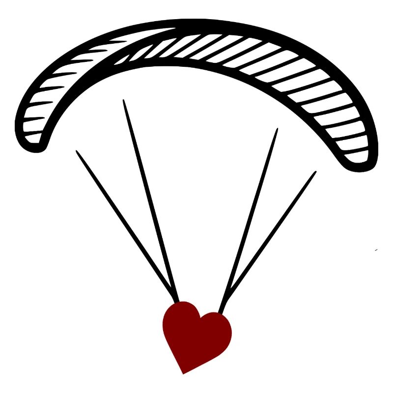 Paragleiten - Gleitschirm mit Herz. - Valentinstag