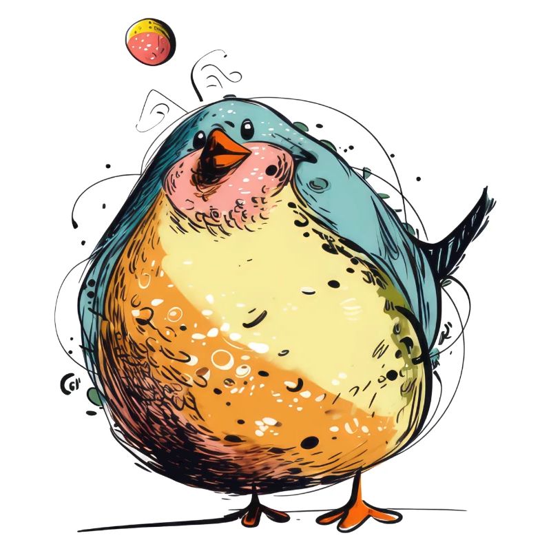 Großer dicker Vogel