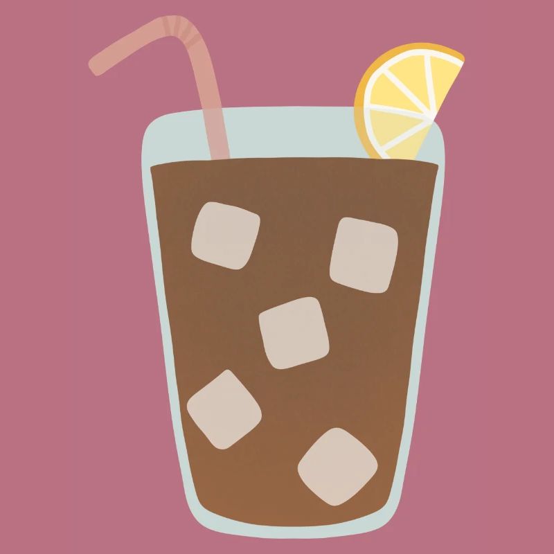 Zitrone Eistee Glas Illustration