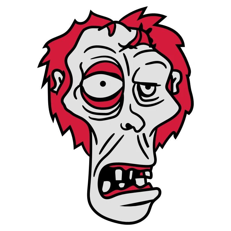 zombie face head ugly comic cartoon funny hallowee