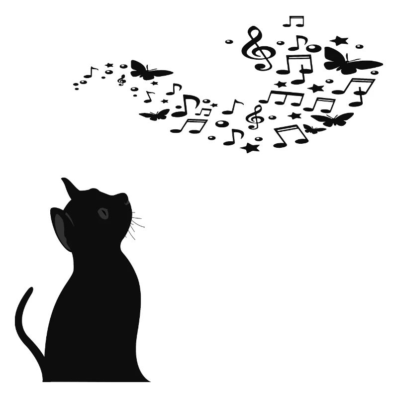 Chat avec des notes de musique