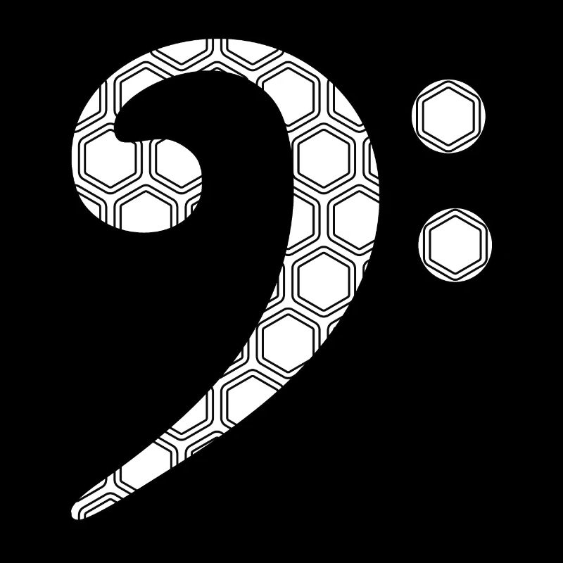 Bass clef with polygon pattern