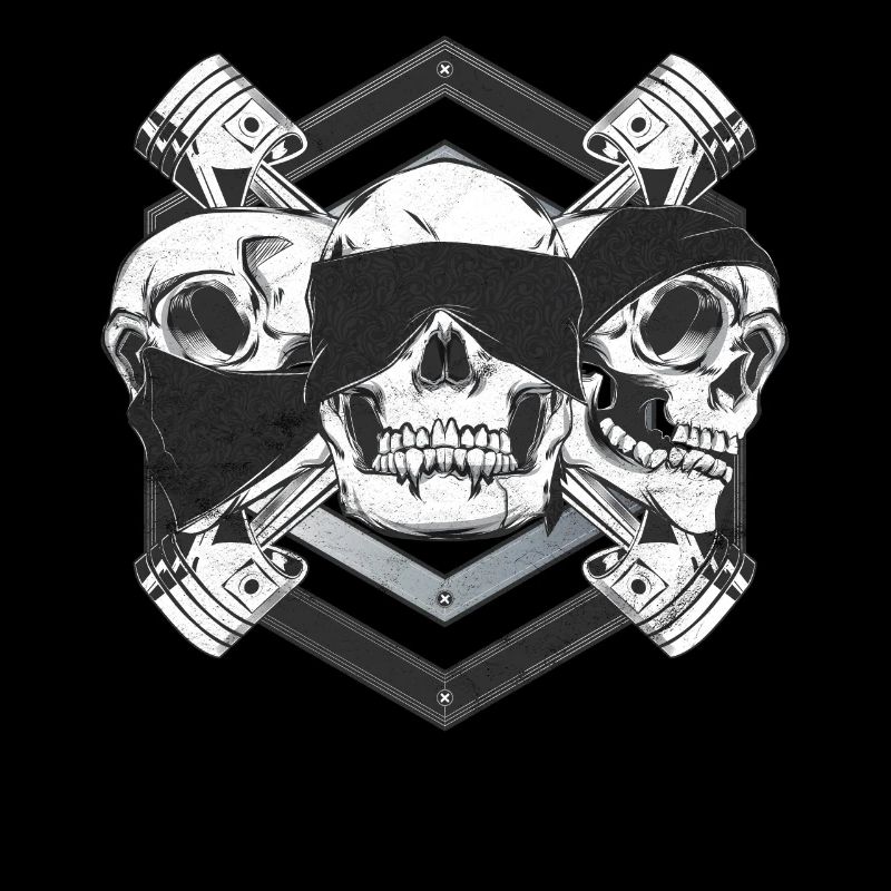 Motorcyclist biker skull
