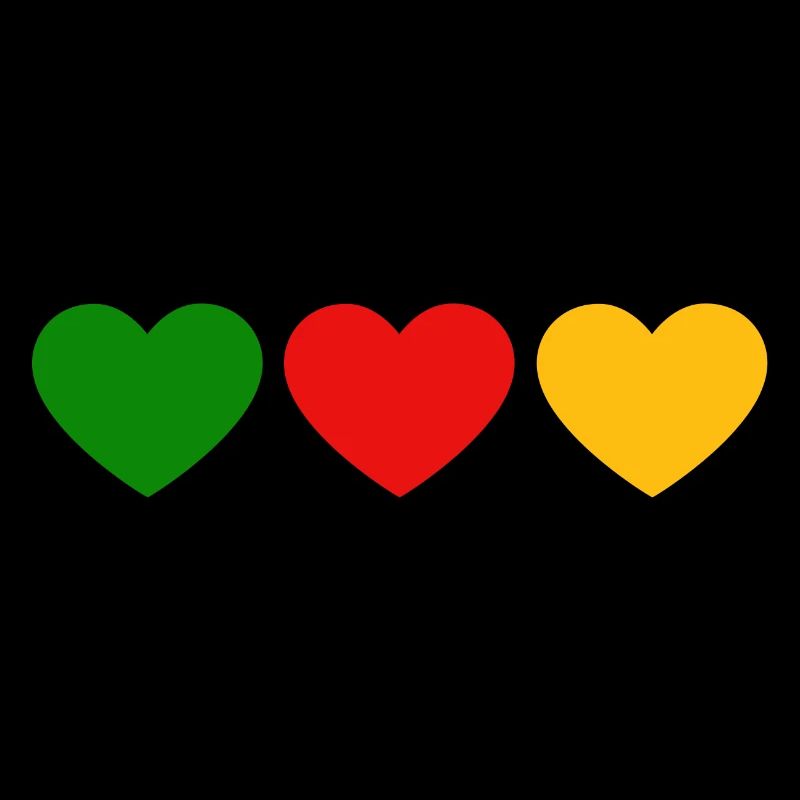 Norme de coeurs vert rouge jaune
