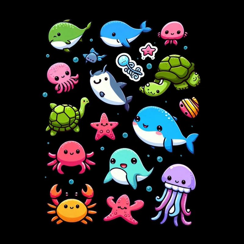 Créatures marines colorées pour les enfants Créatures marines