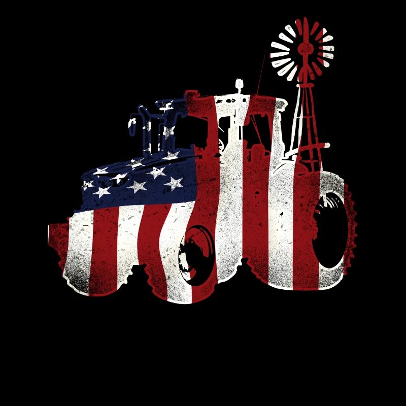 Farming Farmer American Flag Us