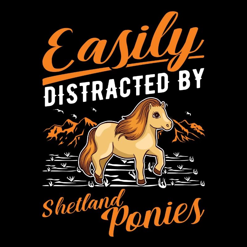 Facilement distrait par les poneys Shetland Shetty