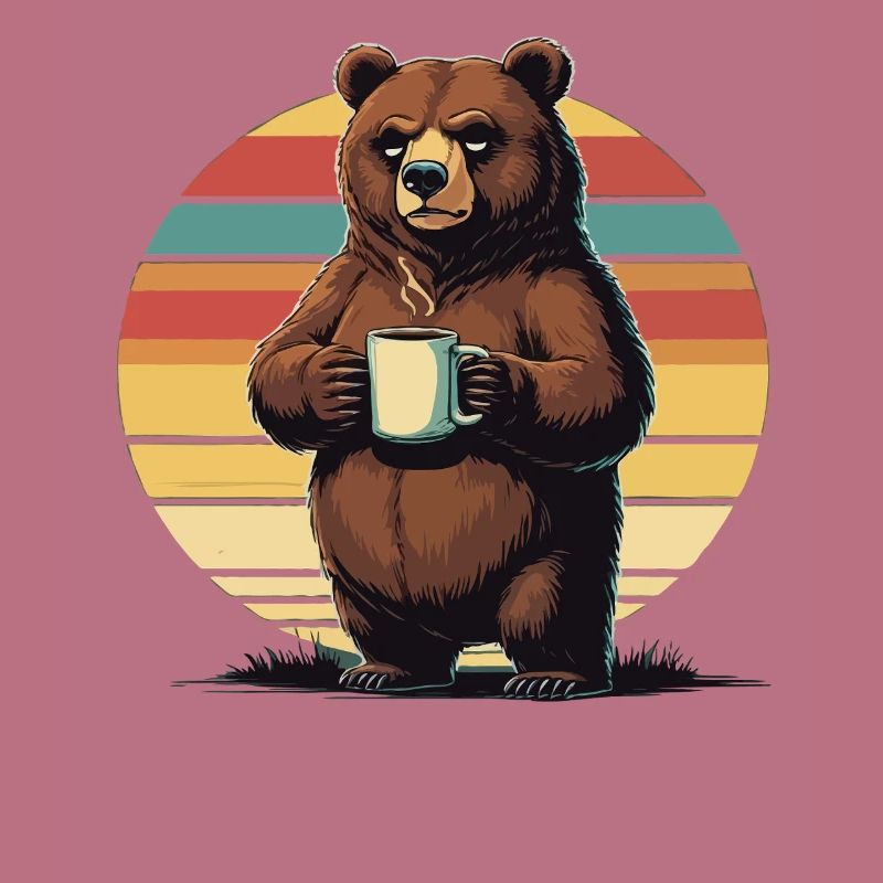 Grim Bear Coffee Mug Bears Coffee Tired