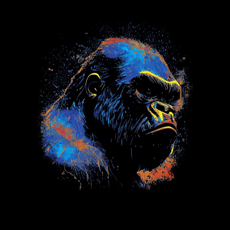 Colored Gorilla Head