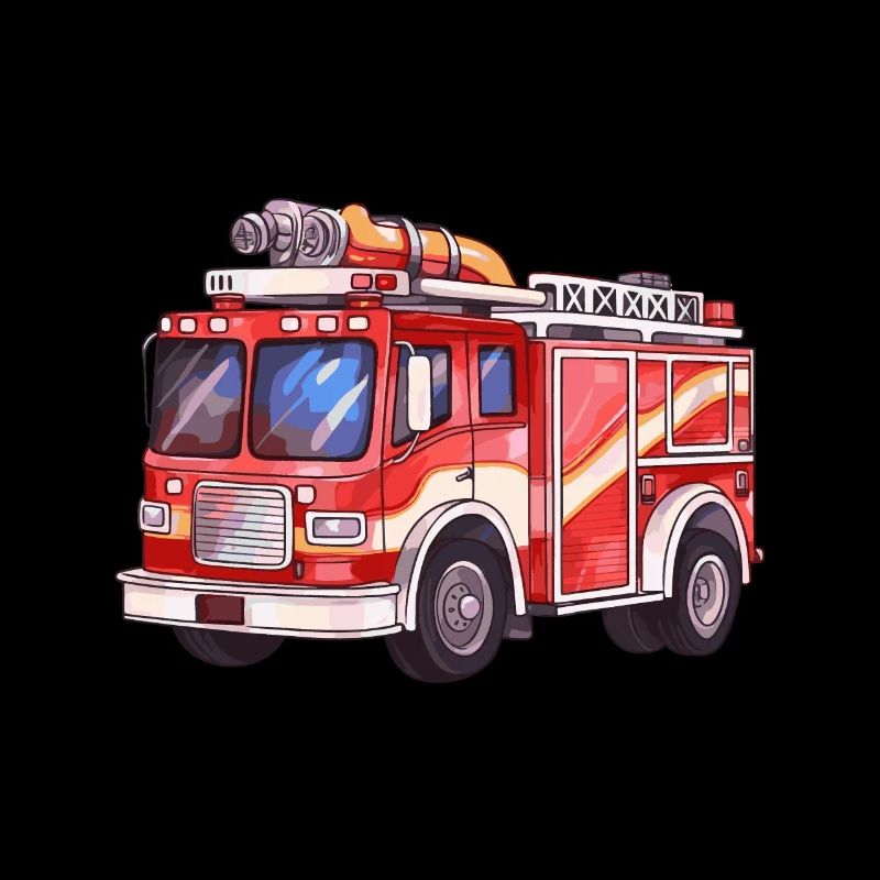 Cool fire truck fire engine of the fire brigade