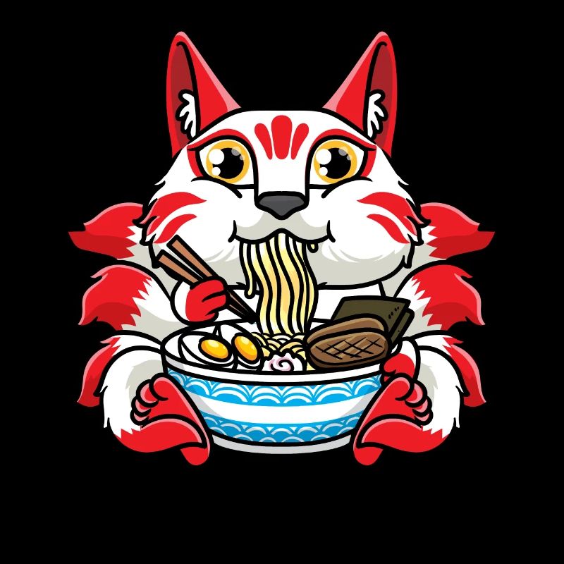 Kitsune Eats Ramen Noodles Anime