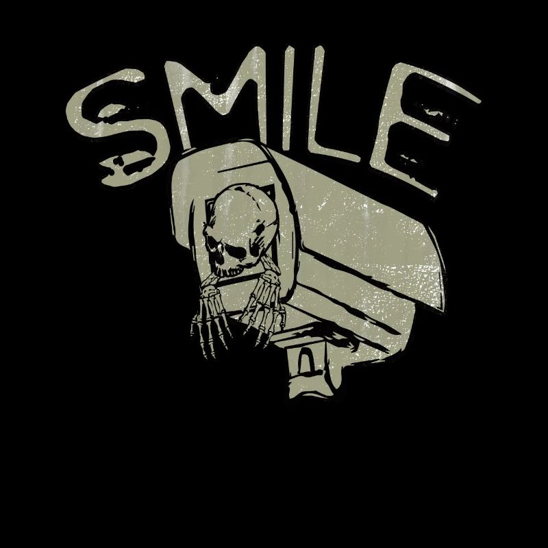 Skeleton Surveillance Camera Smile Gift TShirt