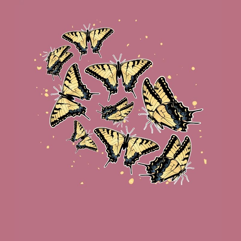 Tiger Swallowtails Sind Eine Mädchen Beste