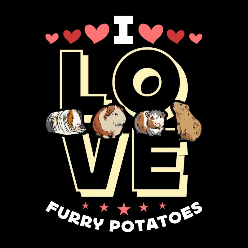 Cochon d’Inde J’aime les pommes de terre à fourrure Cavy Pet Animals