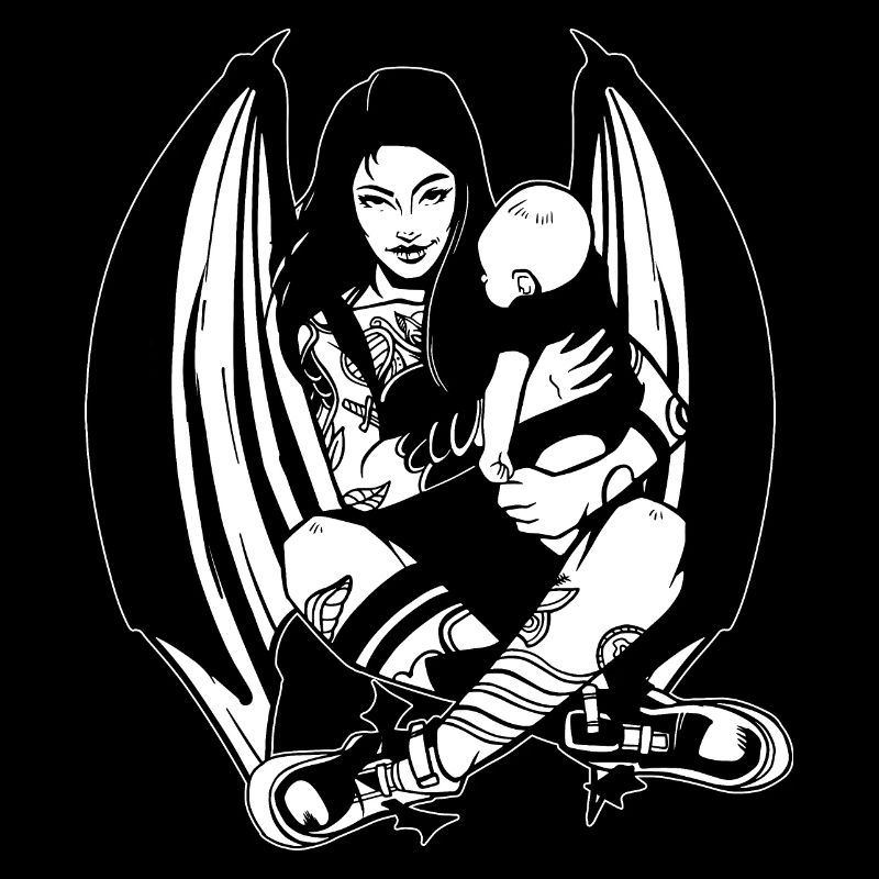 GOTH MOM GOTHIC MAMA SANTAN WERDENDE MUTTER