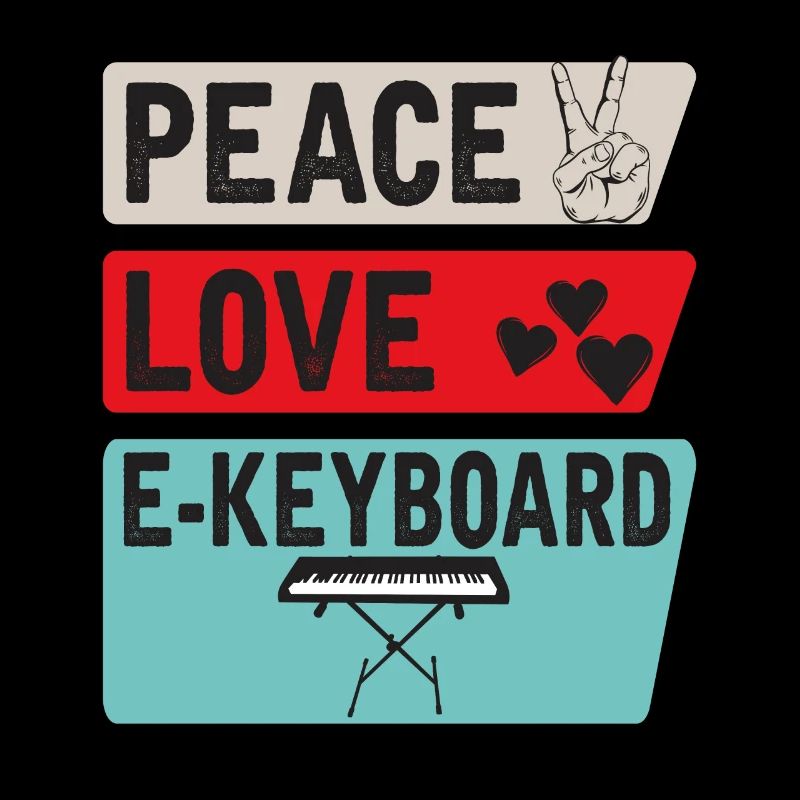 Peace Love E-Keyboard Piano Instrument