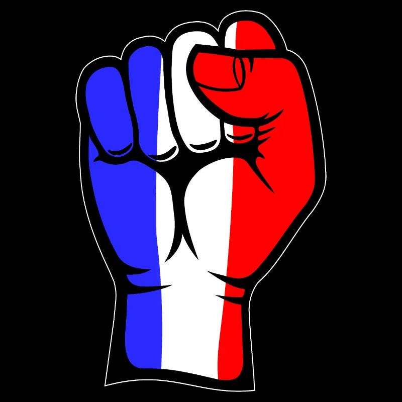 Frankreich Flagge Faust Hand Symbol