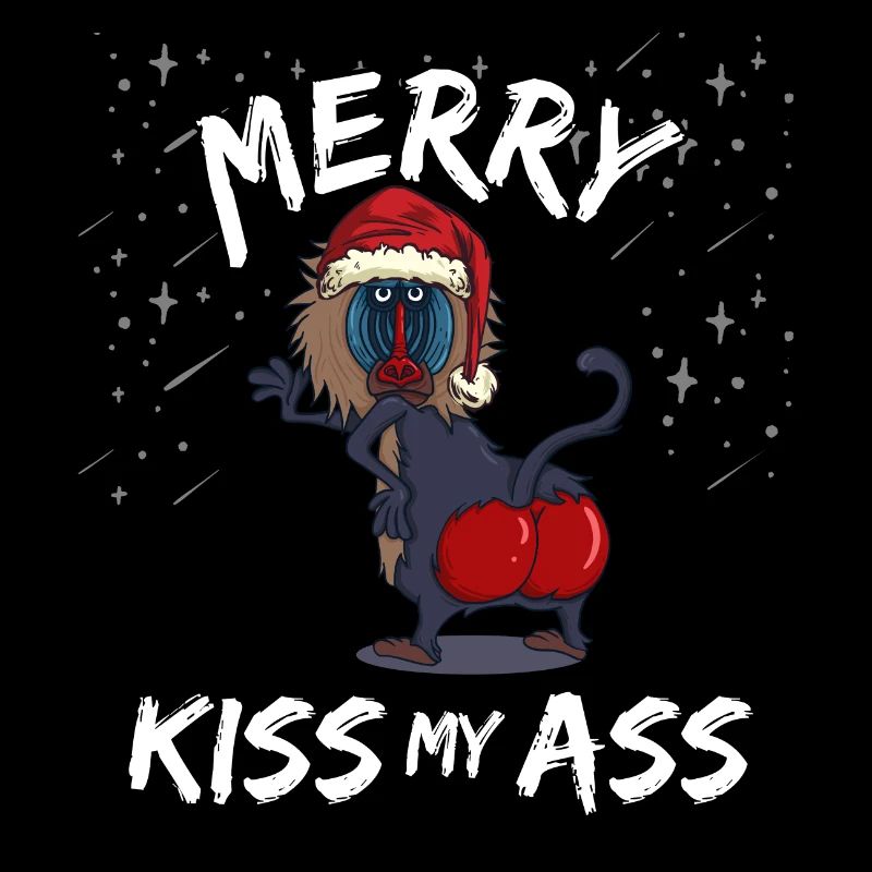 Pull de Noël laid Baboon Popo embrasse mon cul