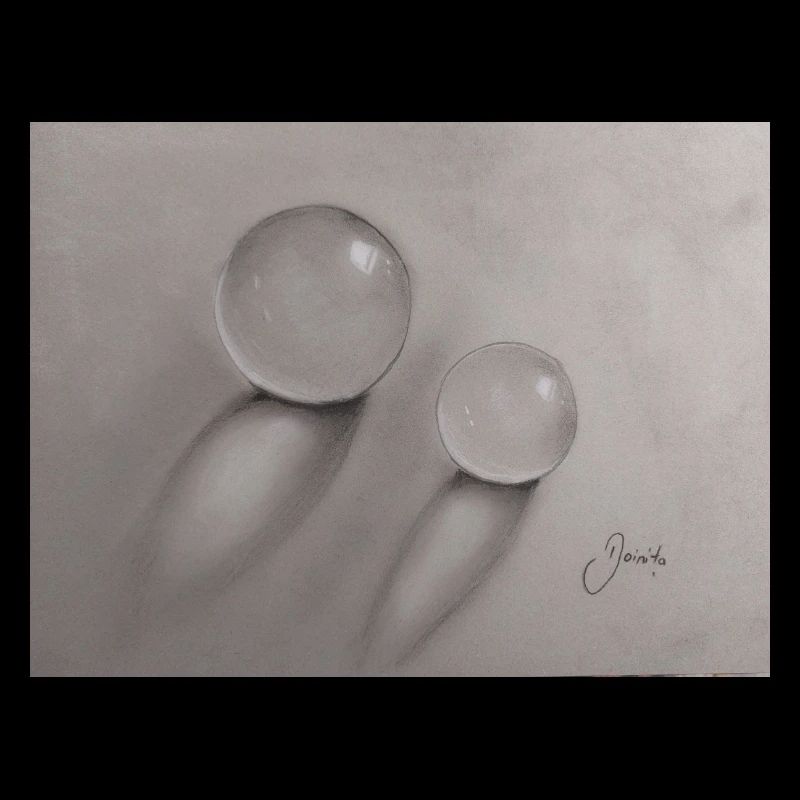 Transparent glass balls with shadow effect