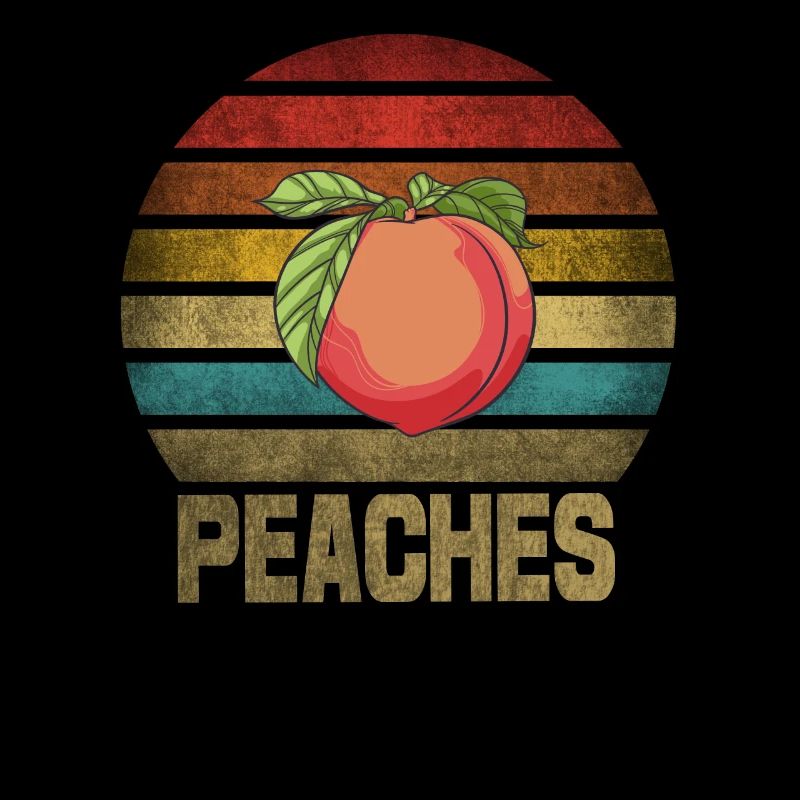 Peach Peaches Fruit Retro Sunset