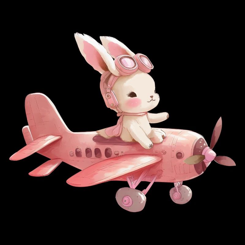 Lapin mignon volant dans l’avion