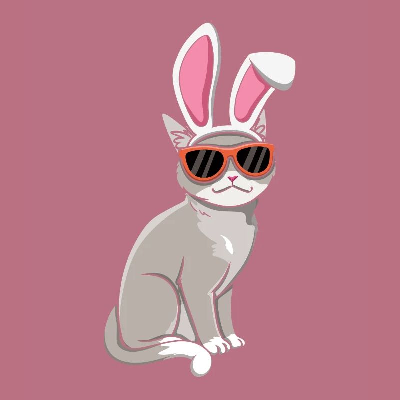 Cool Easter cat with bunny ears