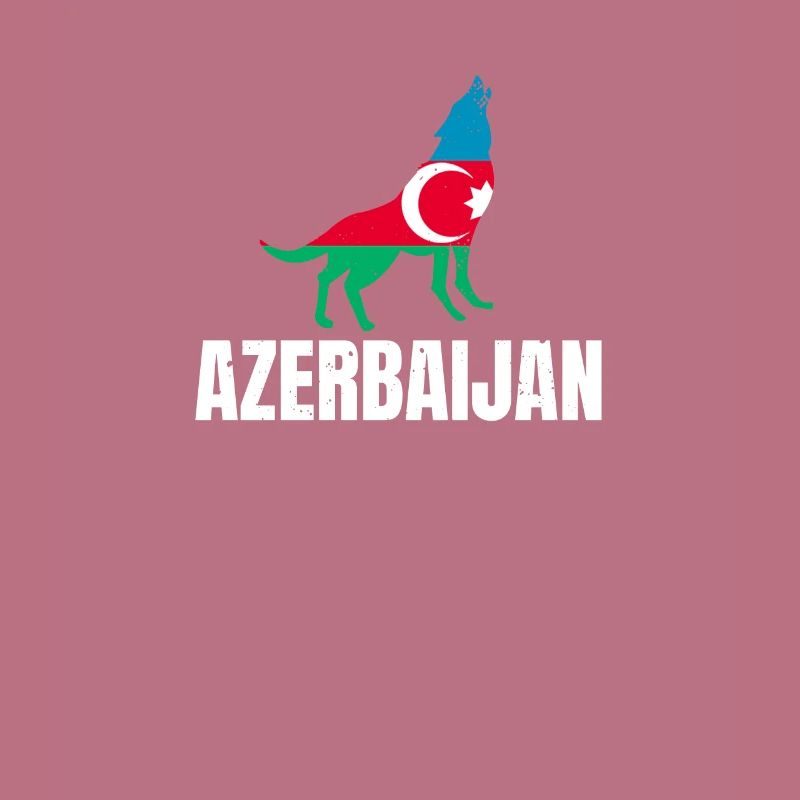 Azerbaïdjan drapeau avec loup Azerbaïdjan