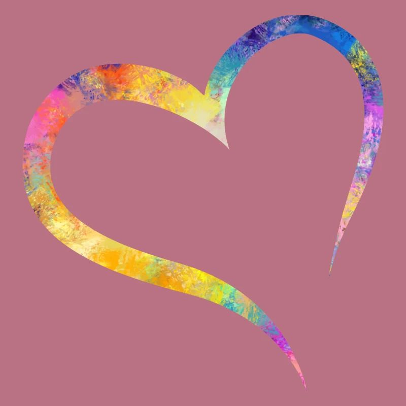 Multi color heart love