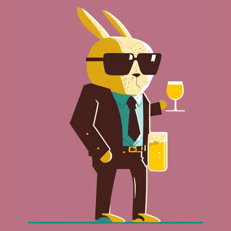 Cool Easter Bunny with Beer