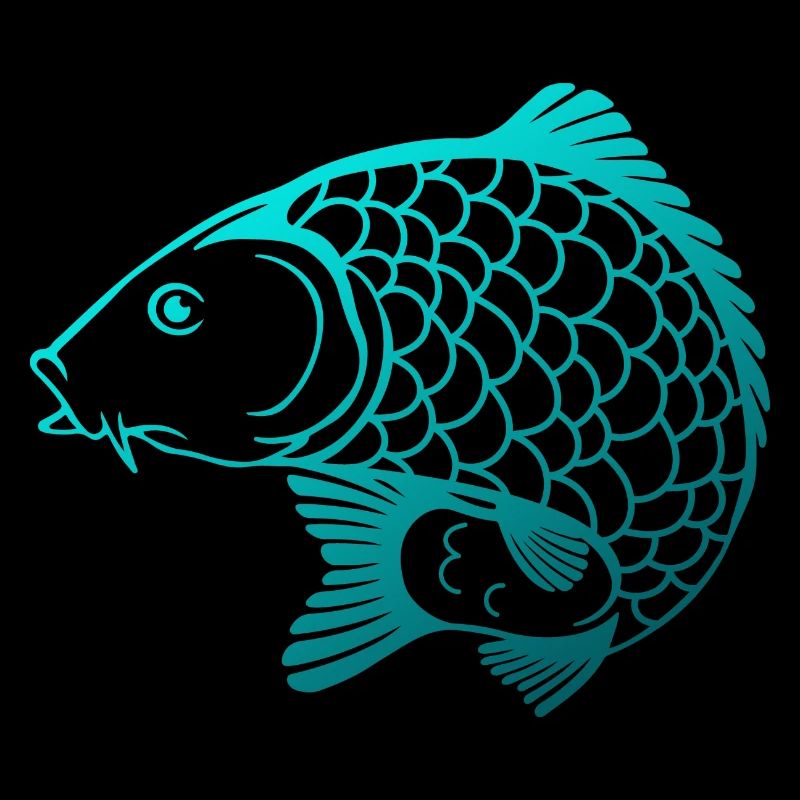 Neon Blaues Karpfen Design