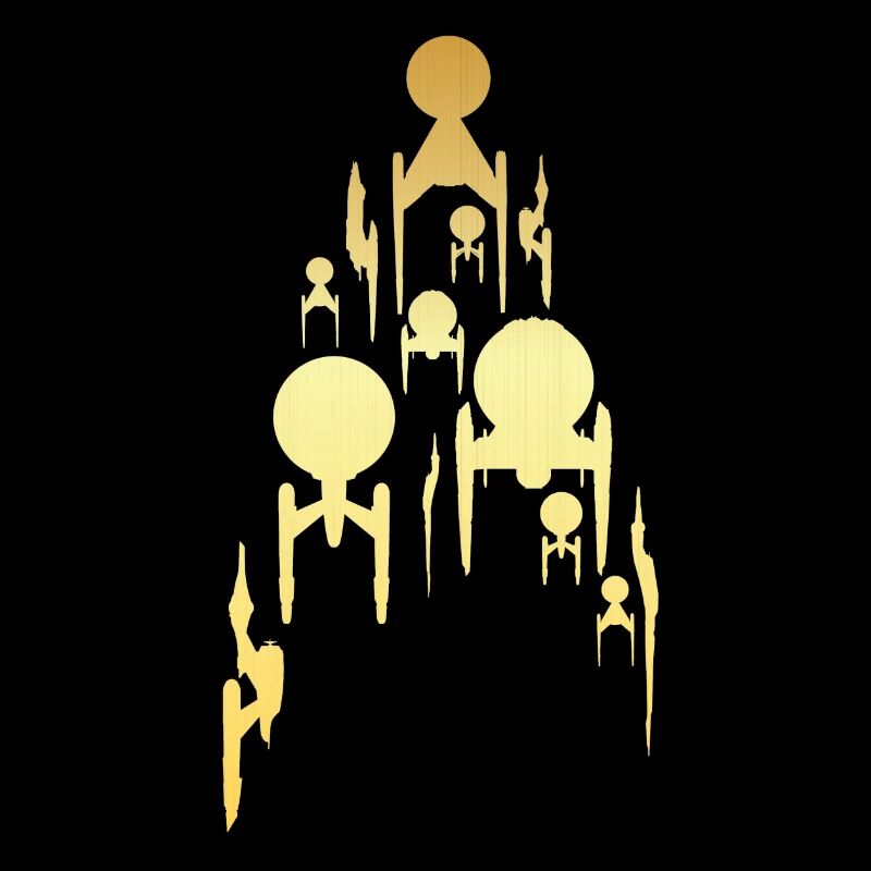 Star Trek Discovery Spaceships In Flight Gold