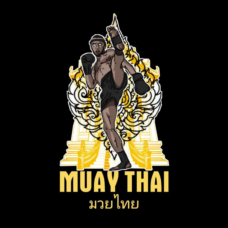 Muay Thai Design Tradition devant le temple | Thaïlandais