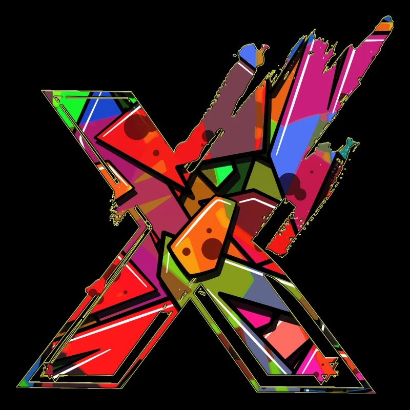 Symbol shape typography letter Alphabet X