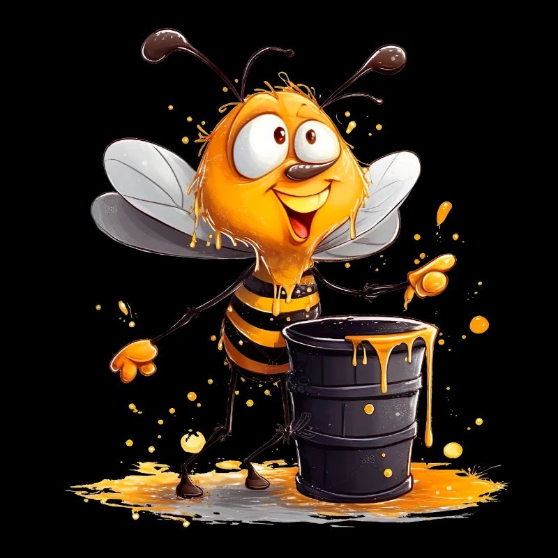 Bee nibbles on honey