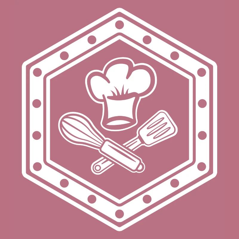 Stylish hexagonal symbol for cool chefs