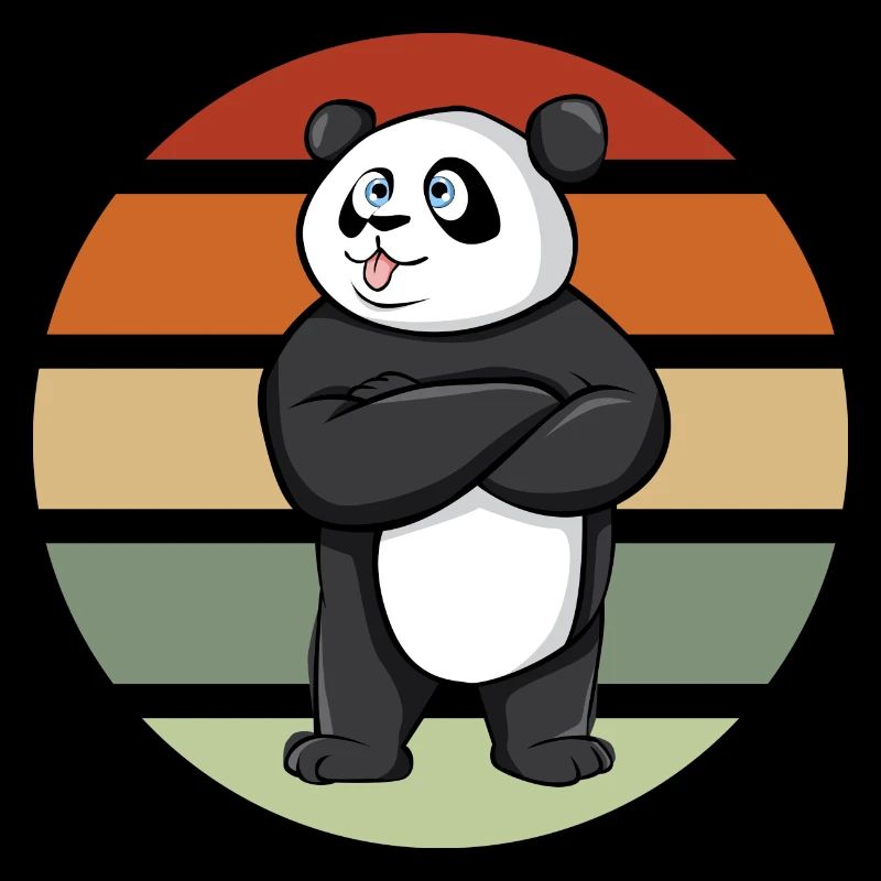 Le panda étire la langue